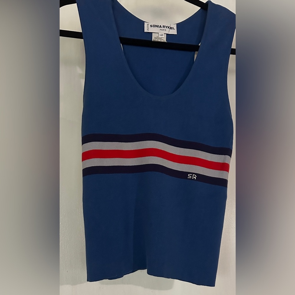 Vintage Sonia Rykiel Blue Striped Women's Pullover